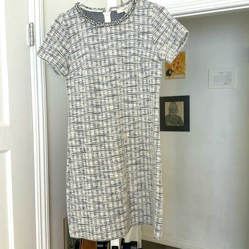Loft textured tweed stretch dress size 2